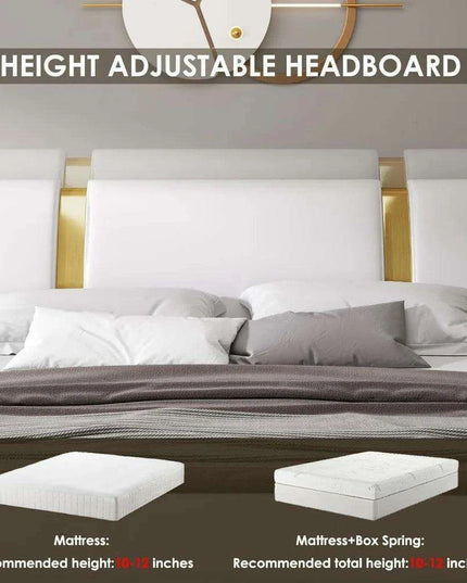 Elegant Golden Upholstered Adjustable Bed Frame