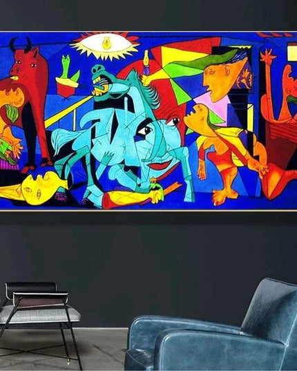 Customizable Waterproof Picasso-Inspired Large Abstract Canvas Artwork