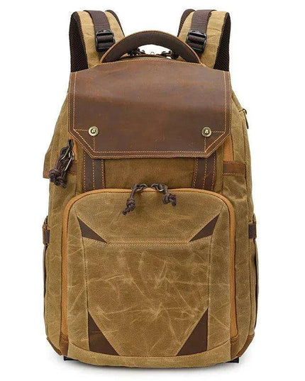 Vintage Batik Canvas Camera Backpack with USB Charging Feature - Ideal for Men’s Photography and Travel Adventures