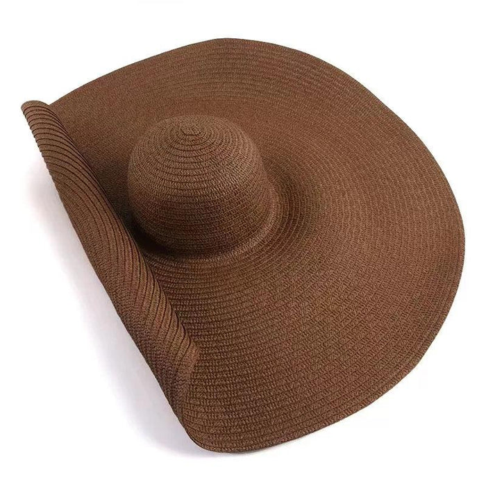 Extra-Wide 25cm Brim Floppy Straw Sun Hat for Women - UV Protection, Travel-Friendly Summer Essential - Wholesale Options Available