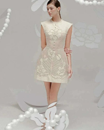 Lace Embroidered A-line Mini Dress for Women