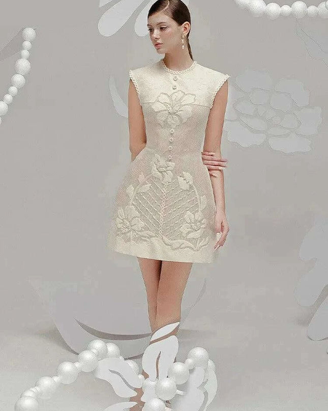 Lace Embroidered A-line Mini Dress for Women