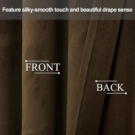 byetee Velvet Room Darkening Curtains - 400cm Height, 70-90% Blackout