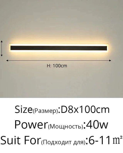 Modern Black LED Nordic Wall Sconce with Remote for Indoor and Outdoor Ambiance