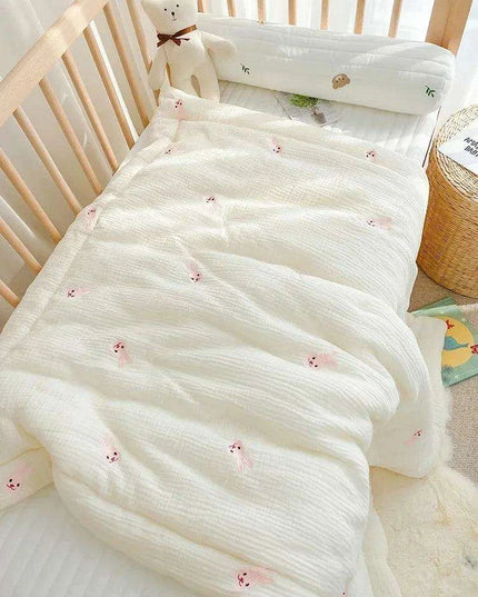 Charming Kawaii Bear Soft Cotton Baby Blanket Set - Ideal for Infants