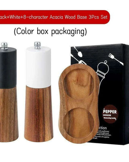 Sophisticated 6-Inch Wooden Salt and Pepper Grinder with Adjustable Grinding Mechanism