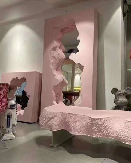 Sophisticated Black Irregular Coffee Table with Theater-Inspired Design - Vintage Breakfast and Living Room Accent Piece