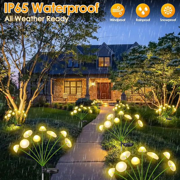 GCTECHING Solar Mushroom Lights - Dual Mode, Waterproof Garden Decor