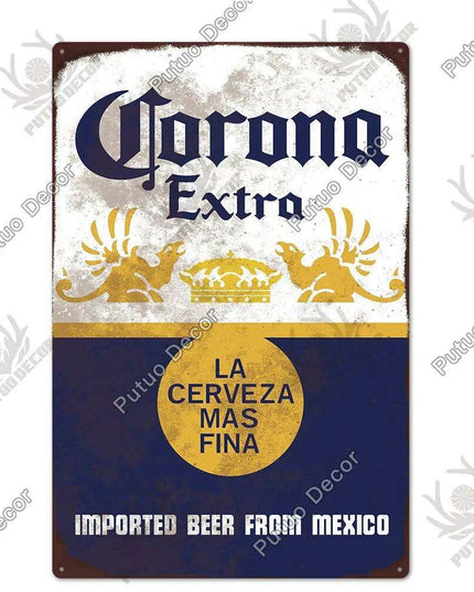 Retro Beer Sign Metal Wall Decor - Timeless Home Bar and Garage Accent