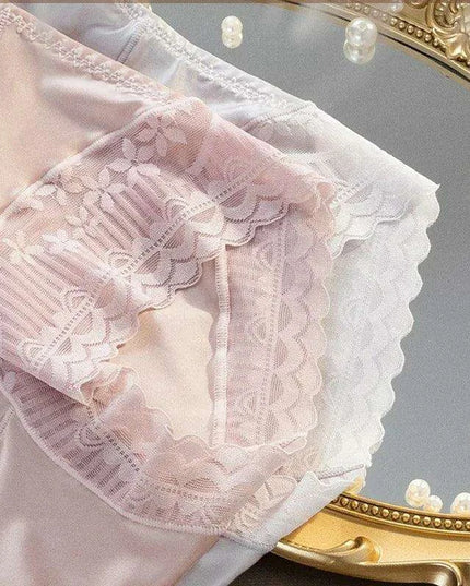 Vintage Charm High-Waisted Antibacterial Women's Briefs with Satin Touch and Bow Detail