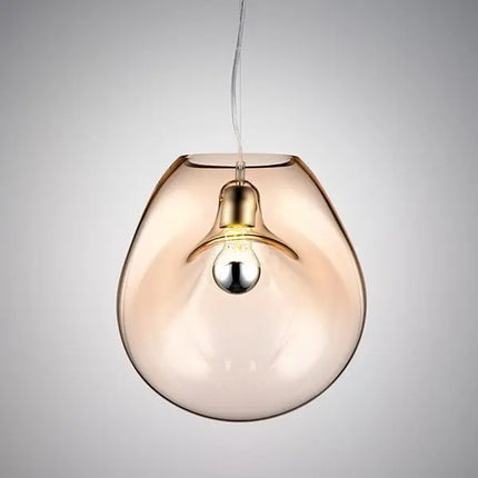 Smoke Glass Nordic Pendant Light — E27, D21×H25cm