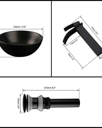 Artisan Hand-Painted Tempered Glass Sink Ensemble with Modern Chrome Faucet