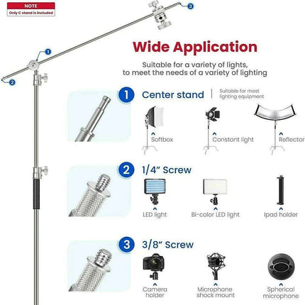 Selens Professional Adjustable C-Stand for Photographers and Videographers - Heavy Duty Aluminum Tripod Support - Très Elite