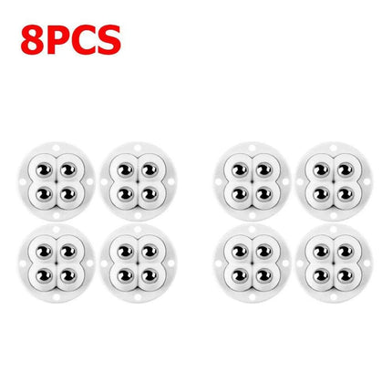 Self-Adhesive 360° Rotating Mini Caster Wheels - 4/8 Pack Universal Mobility Solution for Easy Movement of Trash Bins and Storage Boxes - Très Elite