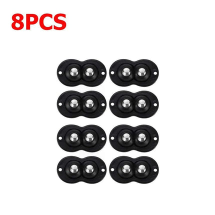 Self-Adhesive 360° Rotating Mini Caster Wheels - 4/8 Pack Universal Mobility Solution for Easy Movement of Trash Bins and Storage Boxes - Très Elite