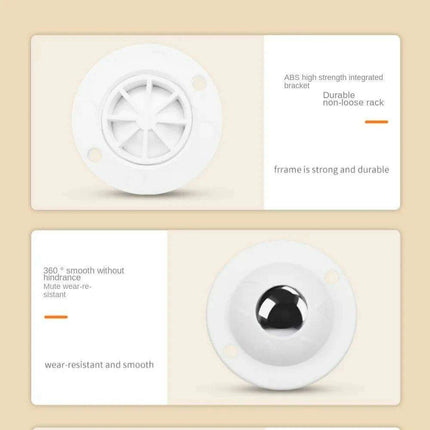 Self-Adhesive 360° Swivel Caster Wheels - Mini Stainless Steel Furniture Rollers with Universal Ball Mechanism - Très Elite