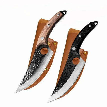 Serbian Artisan Steel Chef Knife Set with Comfortable Wooden Handles - Unmatched Quality Blades - Très Elite