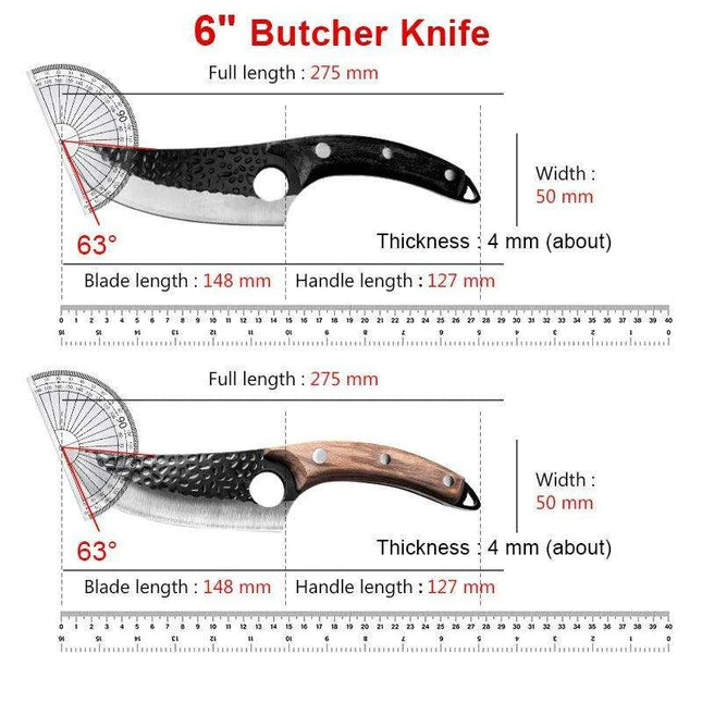 Serbian Artisan Steel Chef Knife Set with Comfortable Wooden Handles - Unmatched Quality Blades - Très Elite