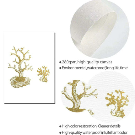 Serene Coastal Beauty: Golden Coral Tree Giclee Art Print for Stylish Home Decor - Très Elite