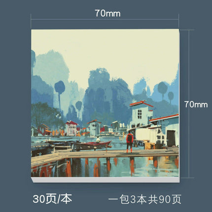 Serene Landscapes Sticky Note Pads for Effortless Organization - Très Elite