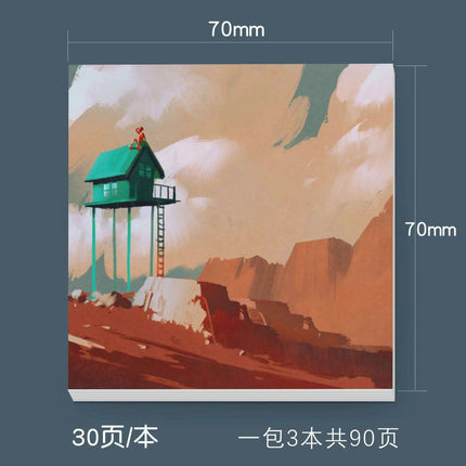 Serene Landscapes Sticky Note Pads for Effortless Organization- Très Elite- Très Elite