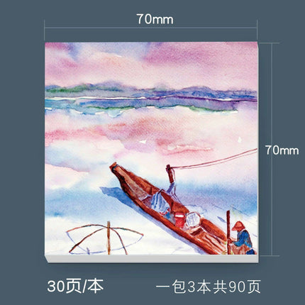 Serene Landscapes Sticky Note Pads for Effortless Organization- Très Elite- Très Elite