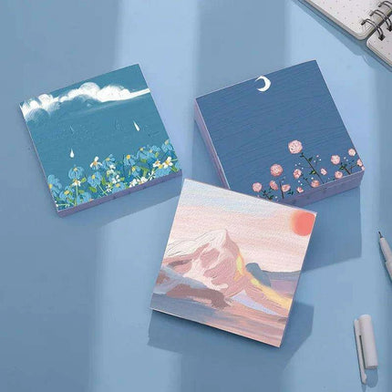 Serene Landscapes Sticky Note Pads for Effortless Organization - Très Elite