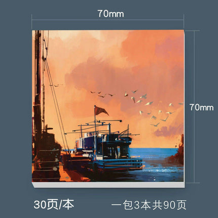 Serene Landscapes Sticky Note Pads for Effortless Organization- Très Elite- Très Elite