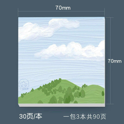 Serene Landscapes Sticky Note Pads for Effortless Organization- Très Elite- Très Elite