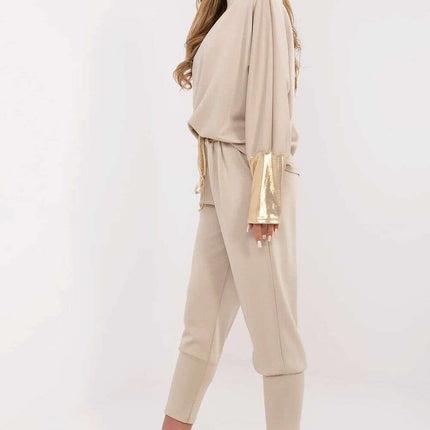 Set 209499 Elegant Pink Viscose Elastane Blouse and Trousers - Très Elite