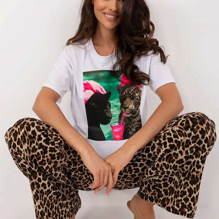 Set 213078 Womens Cotton Elastane Lounge Set Two Piece - Très Elite