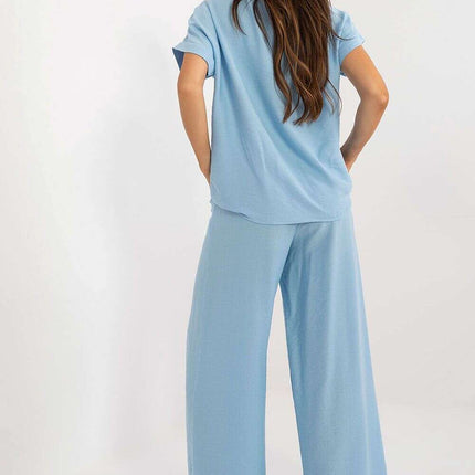 Set Model 198951 Black Viscose Blouse and Pants Outfit - Très Elite