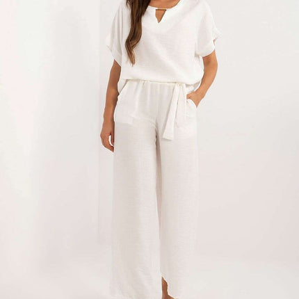 Set Model 198951 Black Viscose Blouse and Pants Outfit - Très Elite