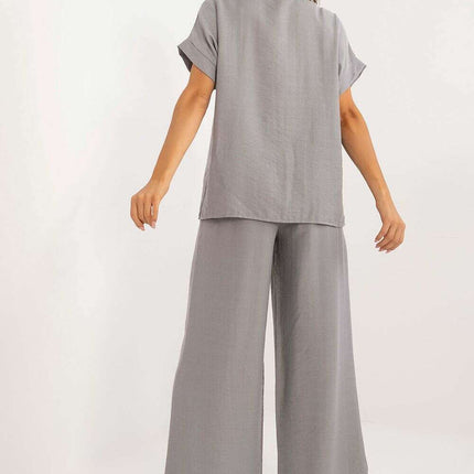 Set Model 198951 Black Viscose Blouse and Pants Outfit - Très Elite