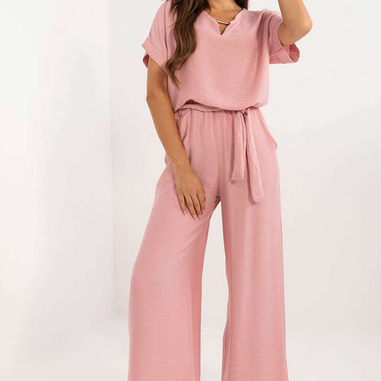 Set Model 198951 Black Viscose Blouse and Pants Outfit - Très Elite