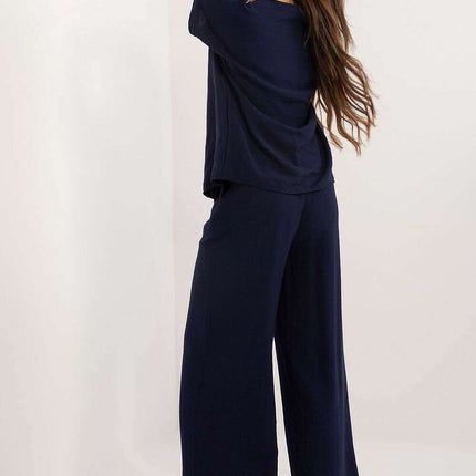 Set Model 198951 Black Viscose Blouse and Pants Outfit - Très Elite