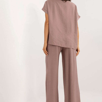 Set Model 198951 Black Viscose Blouse and Pants Outfit - Très Elite