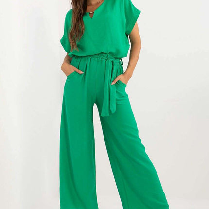 Set Model 198951 Black Viscose Blouse and Pants Outfit - Très Elite