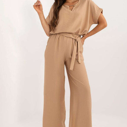 Set Model 198951 Black Viscose Blouse and Pants Outfit - Très Elite