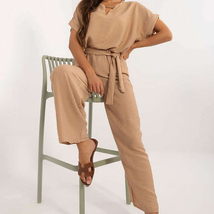Set Model 198951 Black Viscose Blouse and Pants Outfit - Très Elite