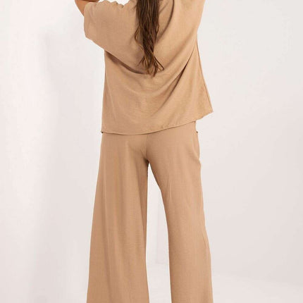 Set Model 198951 Black Viscose Blouse and Pants Outfit - Très Elite