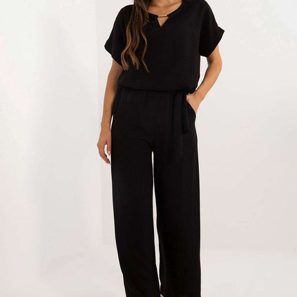 Set Model 198951 Black Viscose Blouse and Pants Outfit