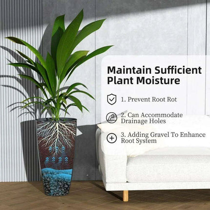 Set of 2 Elegant 21-Inch Outdoor Planters with Modern Design..