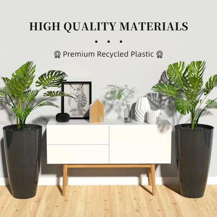 Set of 2 Elegant 21-Inch Outdoor Planters with Modern Design..
