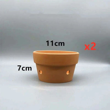 Set of 2 Stylish Red Terracotta Hanging Pots with Drainage for Succulents and Cacti..