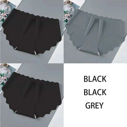 Set of 3 Elegant Seamless Women's Briefs - Soft Wave Edge Comfort Underwear - Très Elite