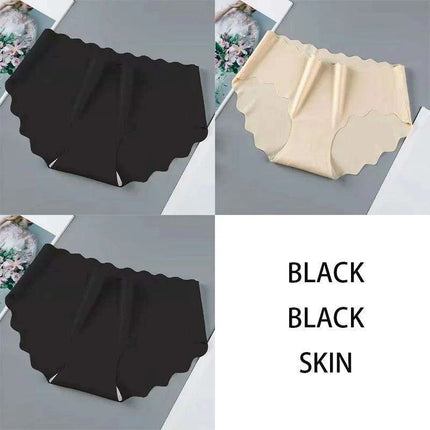 Set of 3 Elegant Seamless Women's Briefs - Soft Wave Edge Comfort Underwear - Très Elite