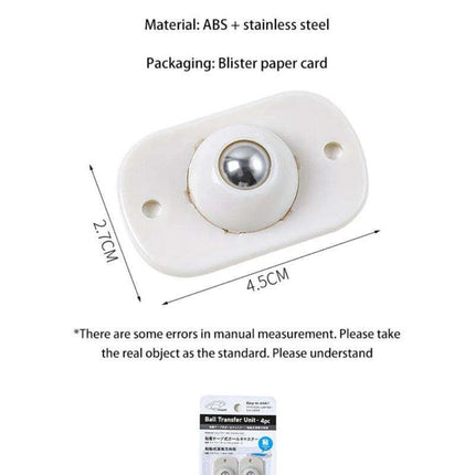 Set of 4 Adhesive 360° Swivel Casters for Effortless Movement of Bins and Cans - Très Elite