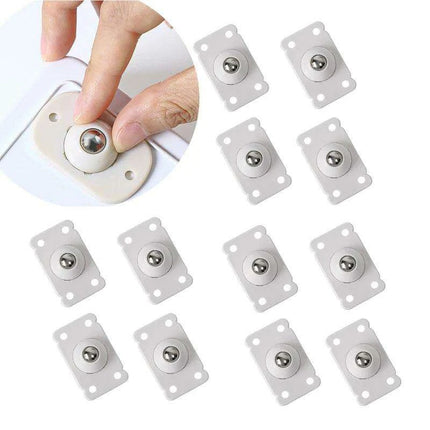 Set of 4 Adhesive 360° Swivel Casters for Effortless Movement of Bins and Cans - Très Elite