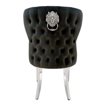 Set of 4 - Contemporary Elegance Dining Chairs with Stylish Stainless Steel Base - Très Elite